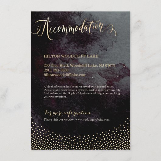 Carte D'accompagnement Glam en or noir parties scintillant de calligraphi (Devant)