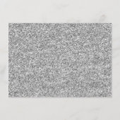 Carte D'accompagnement Glam Faux Pailleté Argent Bleu Canard Réception (Dos)