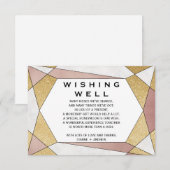 Carte D'accompagnement Glam Géométrique Mariage de diamant Wishing well (Devant / Derrière)