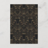 Carte D'accompagnement Glam Gold Black Great Gatsby Réception de mariage (Dos)