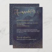 Carte D'accompagnement Glam nuit or parties scintillant calligraphie hébe (Devant / Derrière)