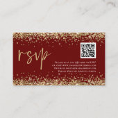 Carte D'accompagnement Glam QR Code Gold Parties scintillant Mariage Bour (Devant)
