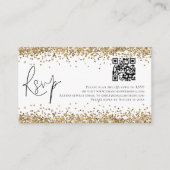 Carte D'accompagnement Glam QR Code Gold Parties scintillant Mariage RSVP (Devant)
