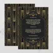 Carte D'accompagnement Glam Roaring 20s Gatsby Wedding Accommodation (Devant / Derrière)