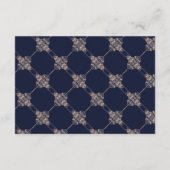 Carte D'accompagnement Glamour Art déco | Navy Blue Blush Détails de l'in (Dos)