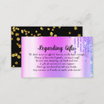 Carte D'accompagnement Glittery Honeymoon Fund mariage de douche nuptiale<br><div class="desc">Elégante carte de demande de fonds de lune de miel moderne, Les cartes peuvent être utilisés pour la collecte de cadeaux d'argent mariage. Parfait pour joindre avec des invitations à la douche nuptiale ainsi que des invitations à un mariage. La carte concernant les cadeaux de mariage vient dans un très...</div>