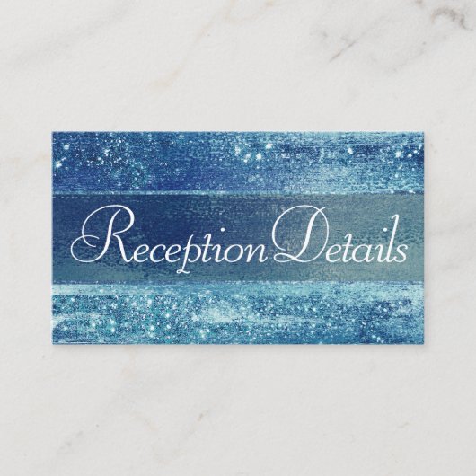 Carte D'accompagnement Glitzy Foil | Ice Blue Faux Iridescent Reception (Devant)