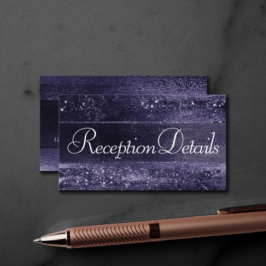 Carte D'accompagnement Glitzy Foil | Indigo Midnight Purple Reception