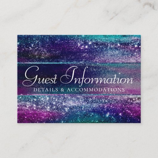 Carte D'accompagnement Glitzy Foil | Informations sur l'invité Ombre holo (Devant)