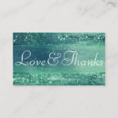Carte D'accompagnement Glitzy Foil | Iridescent Green Sparkle Thank You (Devant)