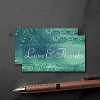 Glitzy Foil | Iridescent Green Sparkle Thank You