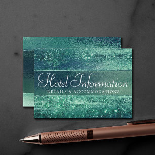 Carte D'accompagnement Glitzy Foil Iridescente Green Guest Détails de l