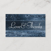 Carte D'accompagnement Glitzy Foil | Navy Blue Sparkle Love and Thanks (Devant)