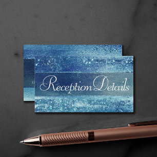 Carte D'accompagnement Glitzy Foil Réception Iridescente Ice Blue Faux