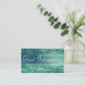 Carte D'accompagnement Glitzy Foil | Seafoam Iridescent Green Guest Info (Debout devant)