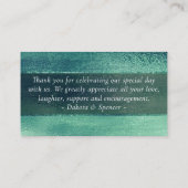 Carte D'accompagnement Glitzy Foil | Seafoam Iridescente Merci vert (Dos)