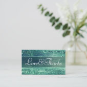 Carte D'accompagnement Glitzy Foil | Seafoam Iridescente Merci vert (Debout devant)