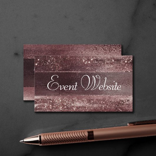 Carte D'accompagnement Glitzy Foil | Site Web Rose Gold Mauve Pink Blush