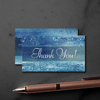 Carte D'accompagnement Glitzy Minimalist | Iridescent Blue Thank You