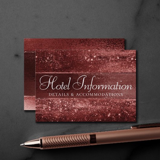 Carte D'accompagnement Glitzy Red Glitter | Crimson Guest Accommodations