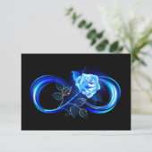 Carte D'accompagnement Glowing infinity with blue rose (Debout devant)