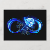 Carte D'accompagnement Glowing infinity with blue rose (Devant)