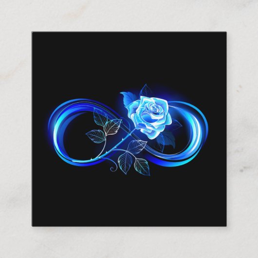 Carte D'accompagnement Glowing infinity with blue rose (Devant)