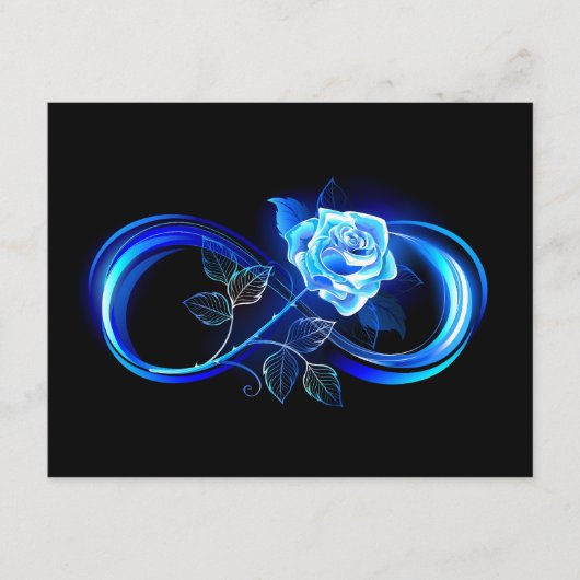 Carte D'accompagnement Glowing infinity with blue rose (Devant)