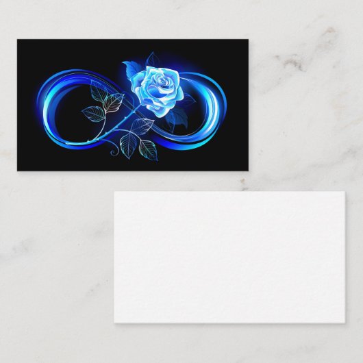 Carte D'accompagnement Glowing infinity with blue rose (Devant / Derrière)