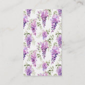 Carte D'accompagnement Glycine à l'aquarelle violette (Dos)