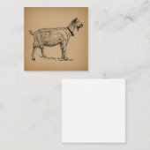 Carte D'accompagnement Goat with Bell Illustration Antique Aged Brown (Devant / Derrière)