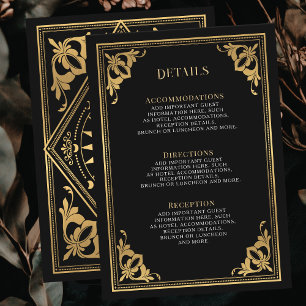 Carte D'accompagnement Gold Art Nouveau Tarot Gothique Détails du Mariage