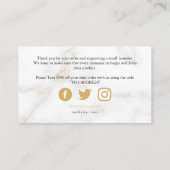 Carte D'accompagnement Gold blanc effet marbre luxe client merci (Dos)