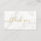 Carte D'accompagnement Gold blanc effet marbre luxe client merci (Devant)
