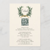 Carte D'accompagnement Gold Bow & Pine Wreath Wedding Details Ivory (Devant)