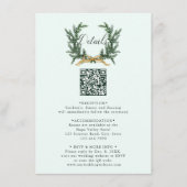 Carte D'accompagnement Gold Bow & Pine Wreath Wedding Details Mint (Devant)