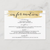 Carte D'accompagnement Gold Brushstrokies Nous faisons Mariage Informatio (Devant)