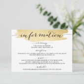 Carte D'accompagnement Gold Brushstrokies Nous faisons Mariage Informatio (Debout devant)