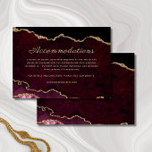 Carte D'accompagnement Gold Burgundy Agate Mariage Hébergements
