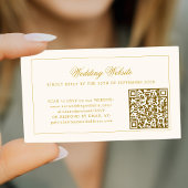 Carte D'accompagnement Gold calligraphy elegant QR code wedding RSVP