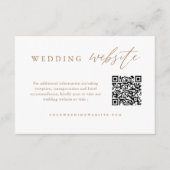 Carte D'accompagnement Gold Calligraphy Mariage QR Code Mariage site Web (Devant)
