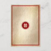 Carte D'accompagnement Gold Classic Cercle Double Happiness Tea Ceremony (Dos)