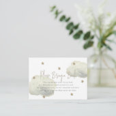 Carte D'accompagnement Gold Cloud & Star Baby shower S'il vous plaît appo (Debout devant)