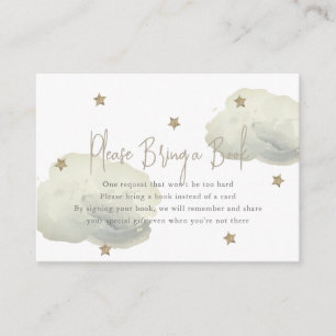 Carte D'accompagnement Gold Cloud & Star Baby shower S'il vous plaît appo
