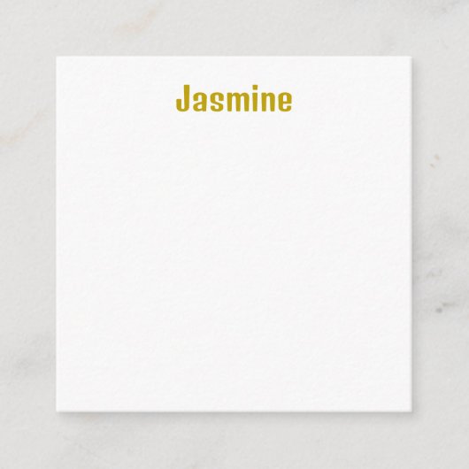 Carte D'accompagnement Gold Color Calligraphy Nom professionnel (Devant)