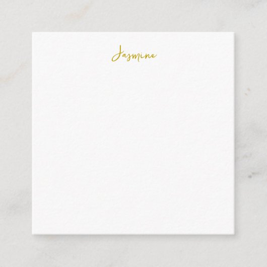 Carte D'accompagnement Gold Color Calligraphy Nom professionnel (Devant)