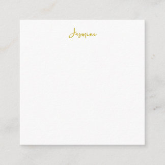 Carte D'accompagnement Gold Color Calligraphy Nom professionnel