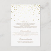 Carte D'accompagnement Gold Confetti Détails du Mariage - Informations (Devant)