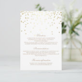 Carte D'accompagnement Gold Confetti Détails du Mariage - Informations (Debout devant)