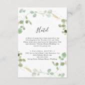 Carte D'accompagnement Gold Confetti Eucalyptus Foliage Hotel (Devant)